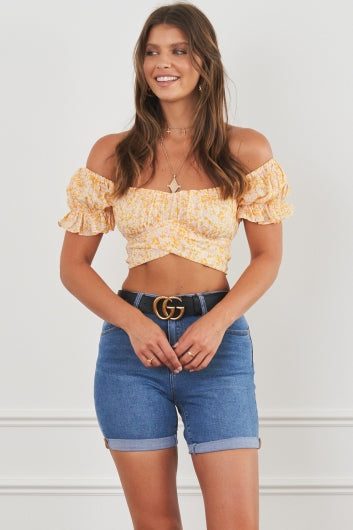 Yumi Top Orange Print