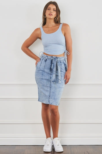 Borrowed Time Denim Skirt