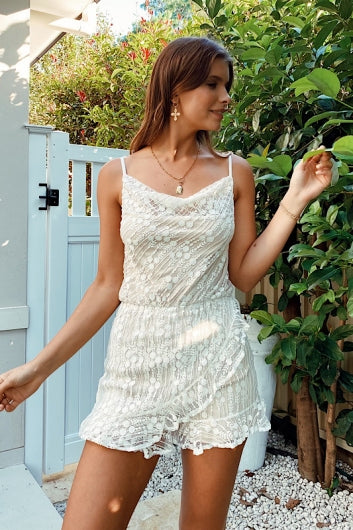 Hey Now Playsuit White