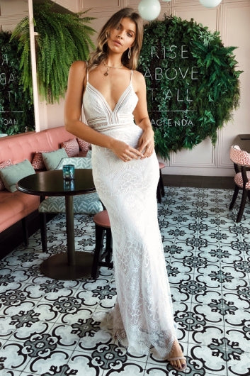 White lace sales formal dress