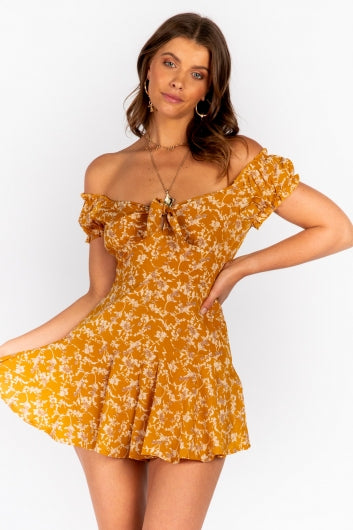 Maya Playsuit Mustard Print