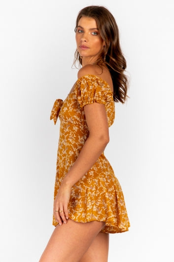 Maya Playsuit Mustard Print