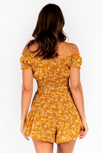 Maya Playsuit Mustard Print