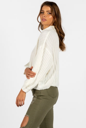 Confess Jumper  White