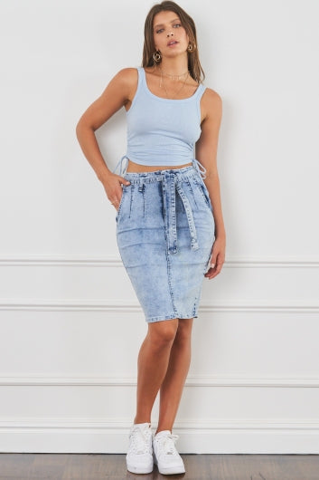 Borrowed Time Denim Skirt