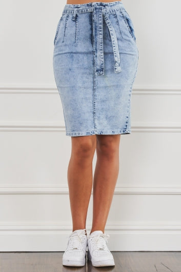 Borrowed Time Denim Skirt